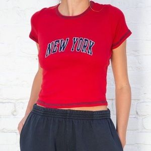 Rare Brandy Melville Ashlyn Top New York Red